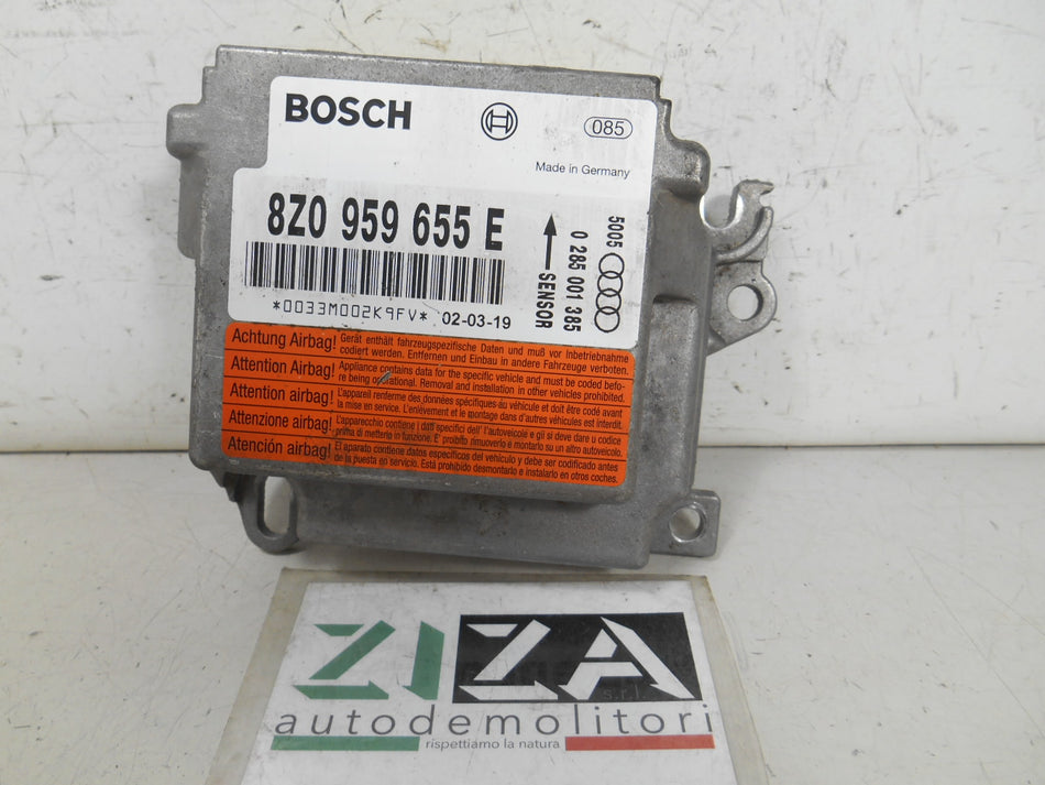 Centralina Airbag Audi A2 2002 8Z0959655E 0285001385 No Crash