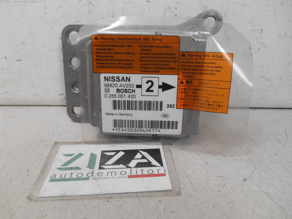Centralina Dispositivi Nissan Primera P12 2003 98820-AV200 NO CRASH 0285001420