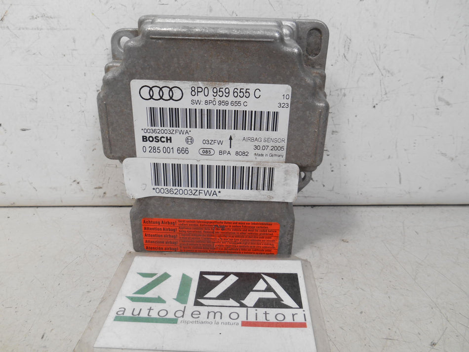 Centralina Airbag Audi A3 8P 2005 8P0959655C 0285001666 NO CRASH