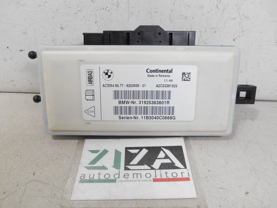 Centralina Dispositivi ACSM BMW X3 F25 2013 65.77-9253636-01 Con Crash 31925363601R A2C53361925