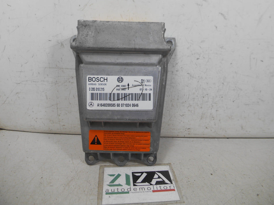 Centralina Airbag Mercedes W164 ML320 2008 A1648209585 0285010215 NO Crash