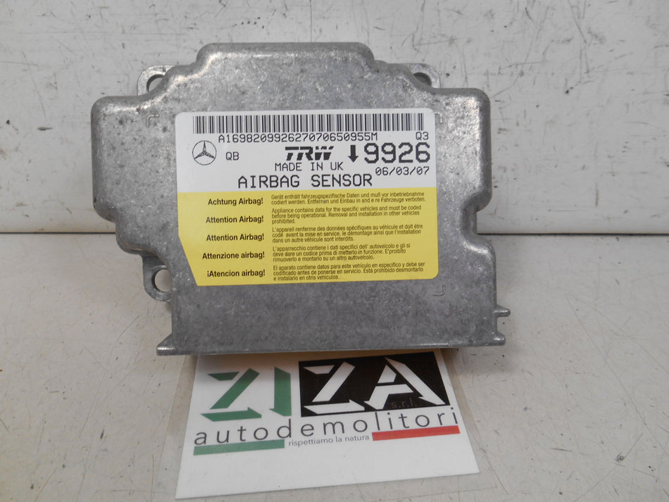 Centralina Airbag Mercedes W245 2007 A1698209926 NO CRASH