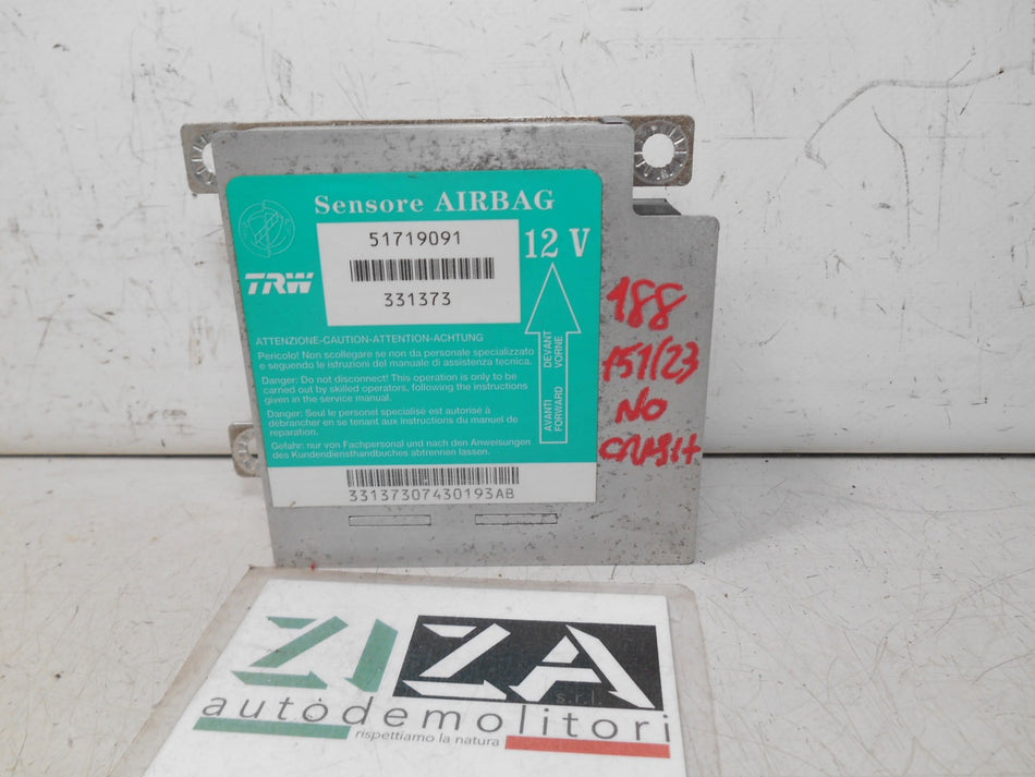 Centralina Airbag Fiat Punto 188 2003 51719091 NO CRASH