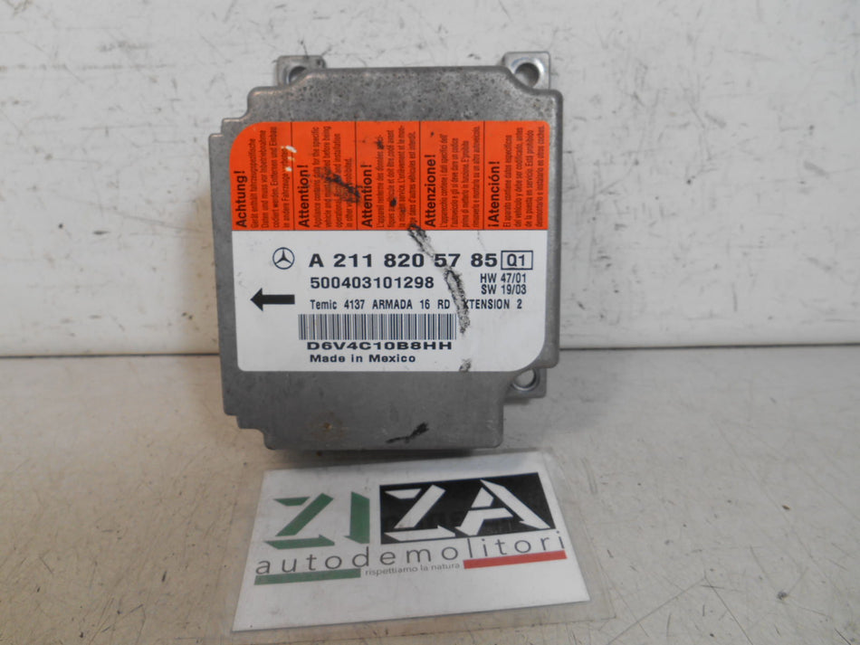 Centralina Airbag Mercedes W211 E220 2005 A2118205785 NO CRASH