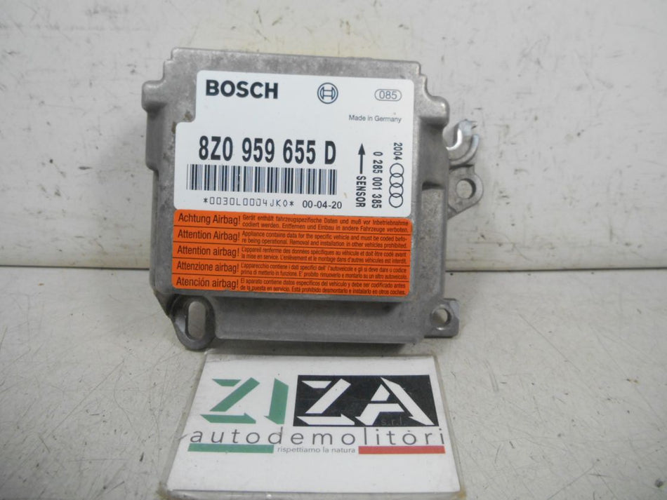 Centralina Airbag Audi A2 2000 8Z0959655D 0285001385 No Crash