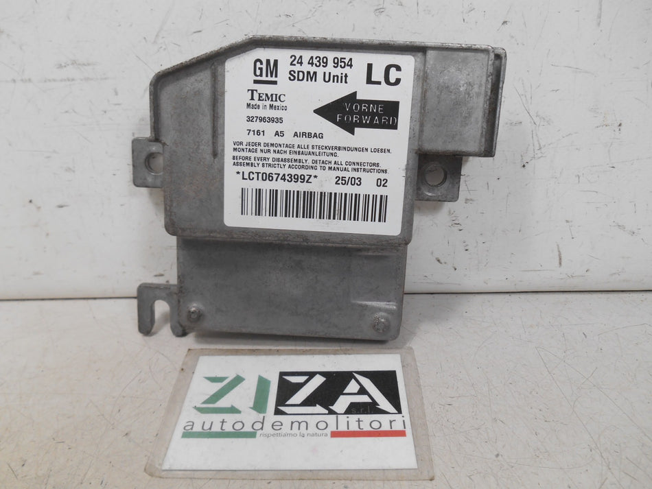Centralina Airbag Opel Corsa C 2005 24439954 No Crash