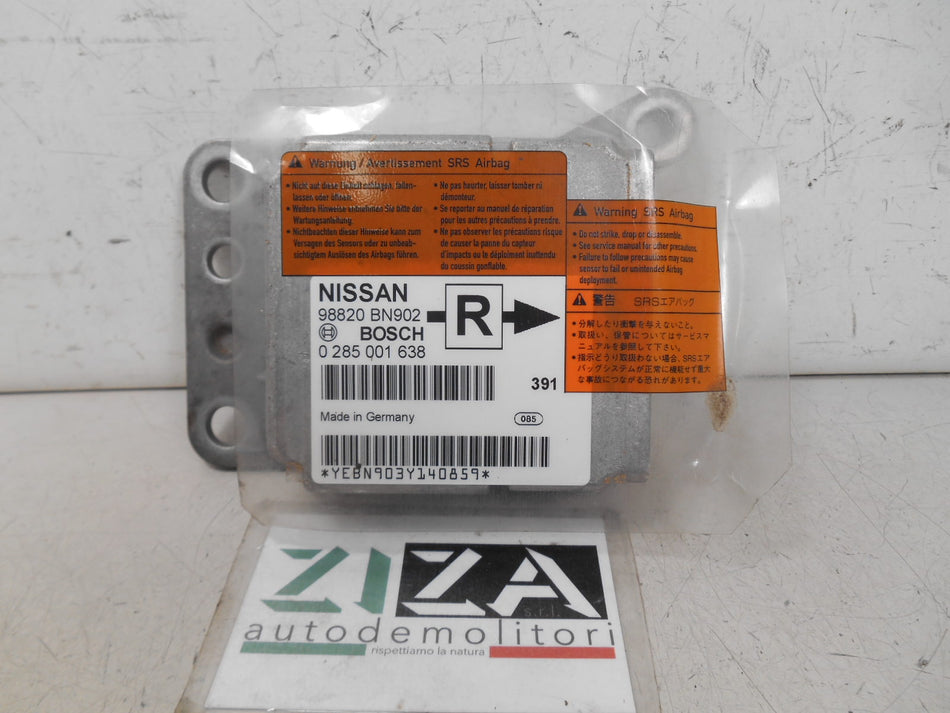 Centralina Airbag Nissan Almera N16 2005 98820-BN902 0285001638 NO Crash