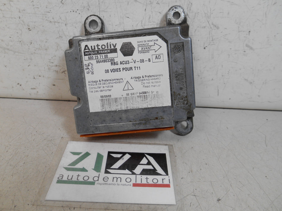Centralina Airbag Peugeot 206 2002 9644903380 NO CRASH