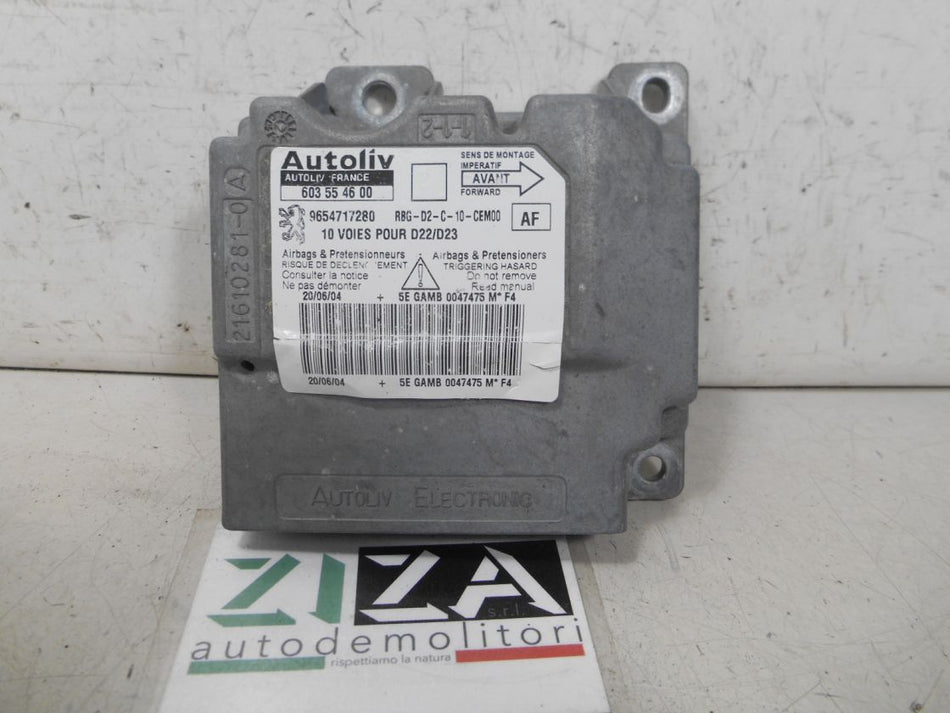 Centralina Airbag Peugeot 407 Berlina 2004 9654717280 No Crash