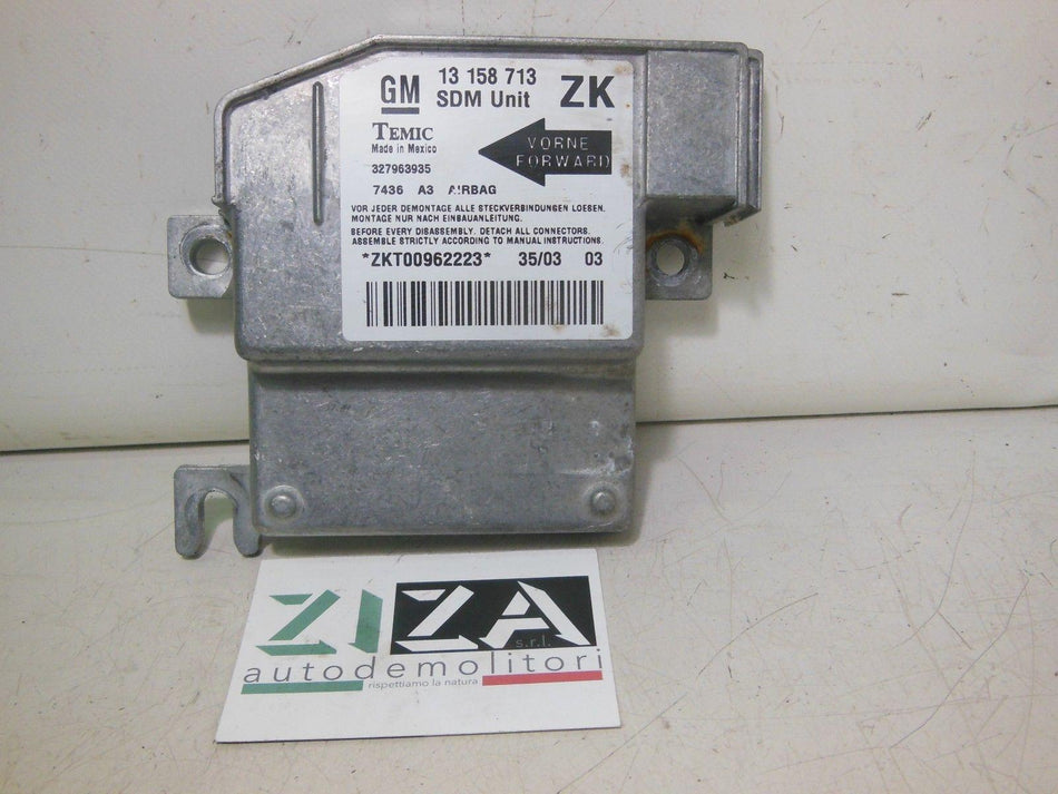 Centralina Airbag Opel Meriva A 2003 13158713 No Crash
