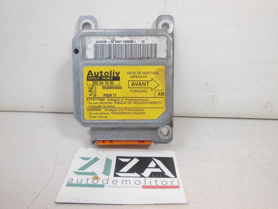 Centralina Airbag Peugeot 206 1999 9636894080 550541500 Con Crash