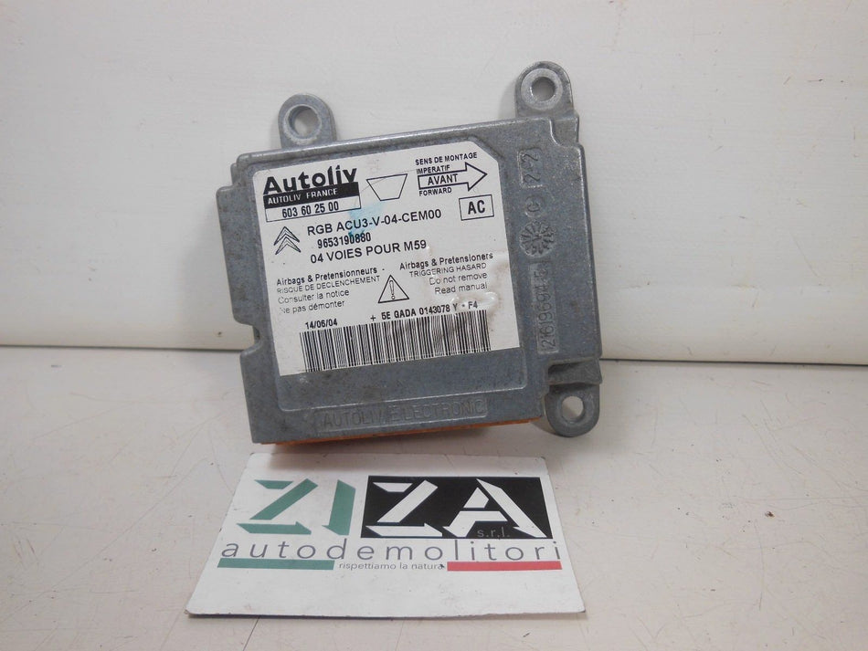 Centralina Dispositivi Peugeot Ranch 2005 9653190880 No Crash