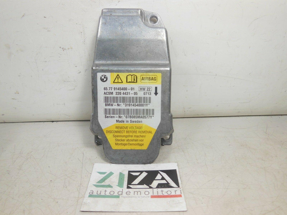 Centralina Airbag BMW E60 530d 2007 65.77-9145400-01 9145400 Con Crash