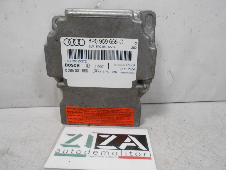 Centralina Airbag Audi A3 8P 2006 8P0959655C 0285001666 Con Crash