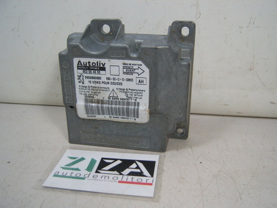 Centralina Airbag Peugeot 407 2006 9655880880 603554600 No Crash
