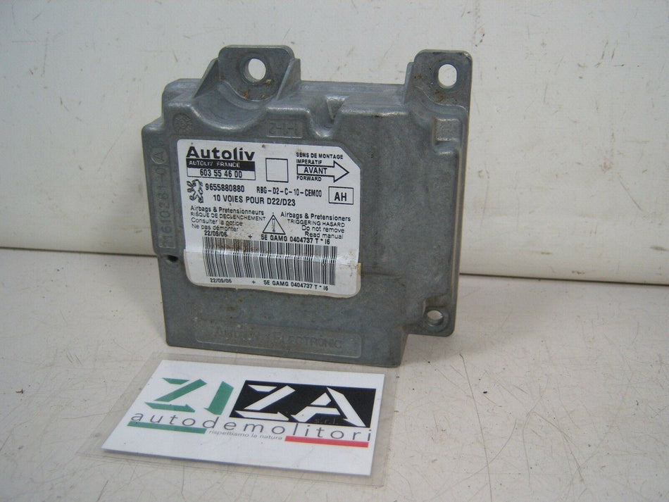 Centralina Airbag Peugeot 407 2006 9655880880 603554600 No Crash