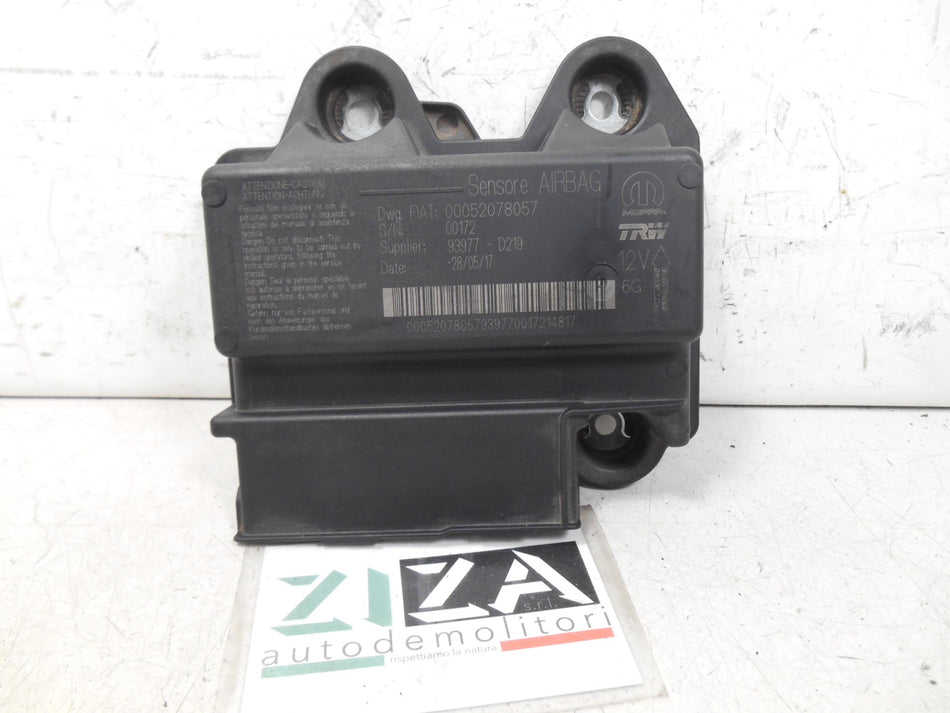 Centralina Airbag Fiat Tipo 357 2018 00052078057 52078057 CON CRASH