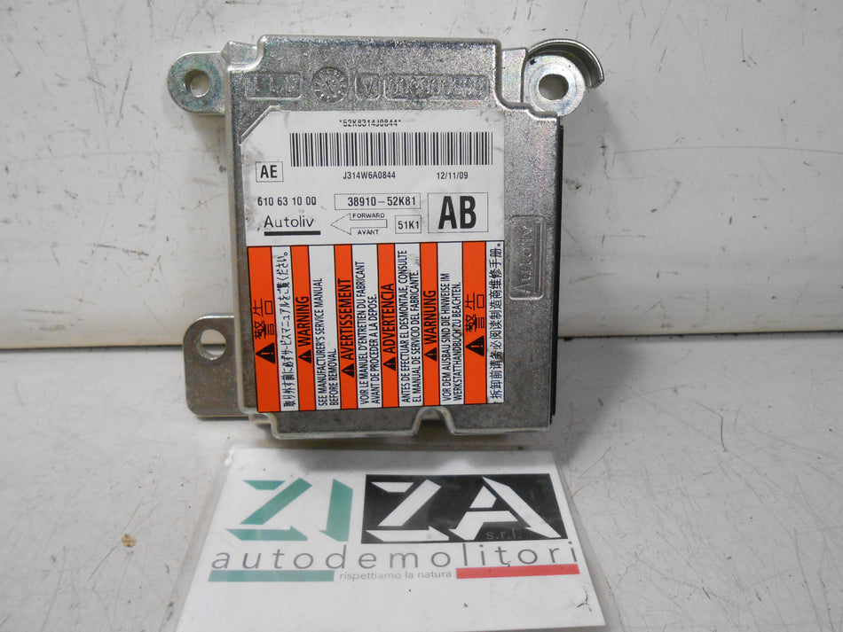 Centralina Airbag Opel Agila B 2010 38910-52K81 Con Crash