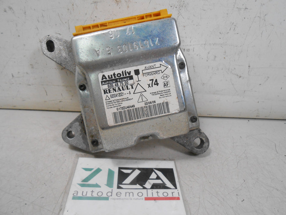 Centralina Airbag Renault Laguna II SW 2007 8200412021A 605487500 Con Crash