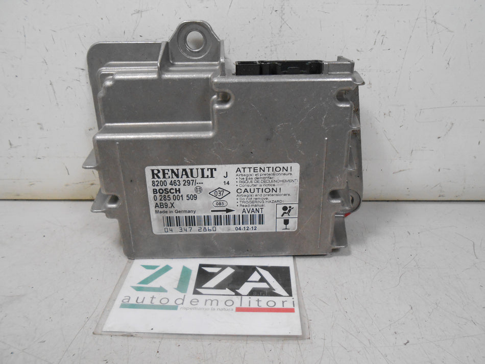 Centralina Airbag Renault Modus 2005 8200463297 0285001509 No Crash