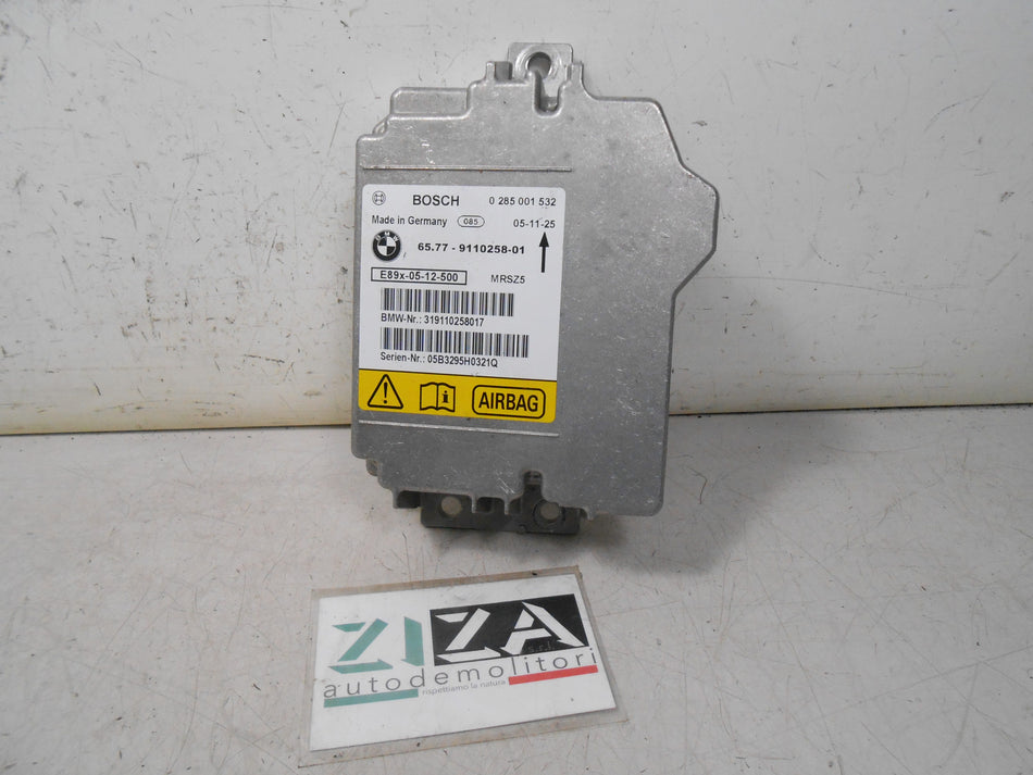 Centralina Airbag BMW E87 2006 65.77-9110258-01 0285001532 Con Crash