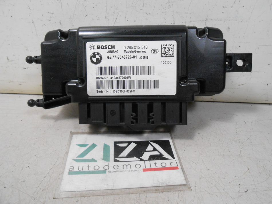 Centralina Airbag BMW F30 316D 2015 0285012518 65.77-9348726-01 Con Crash