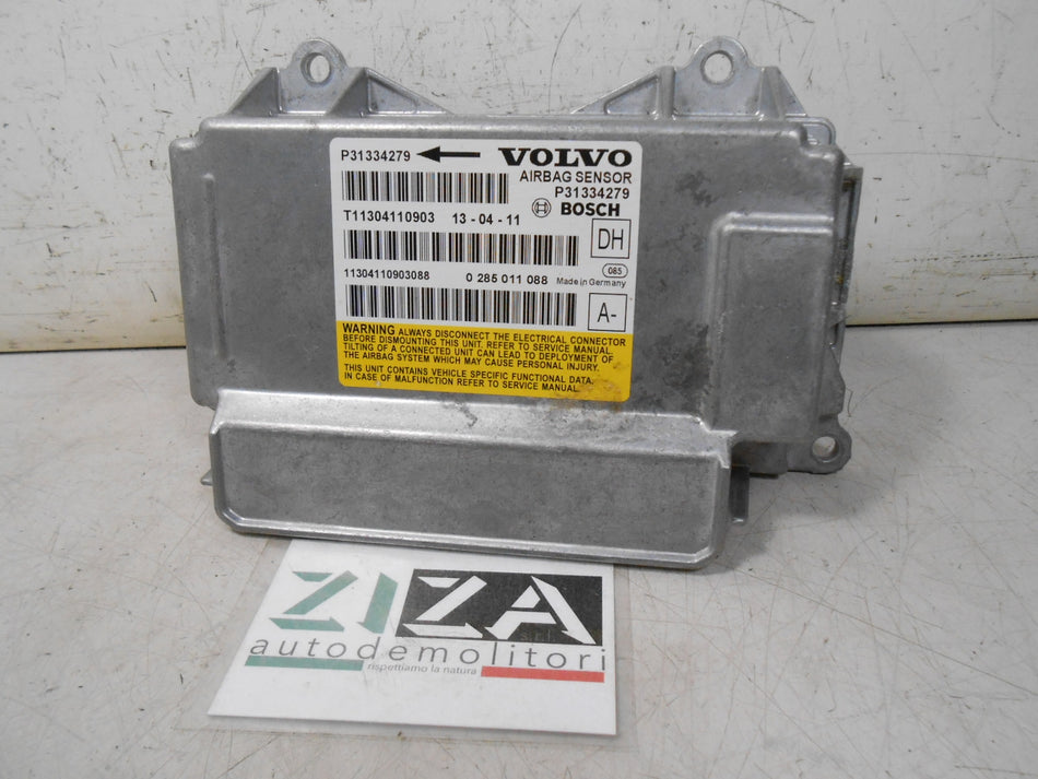 Centralina Airbag Volvo V60 2013 P31334279 0285011088 Con Crash