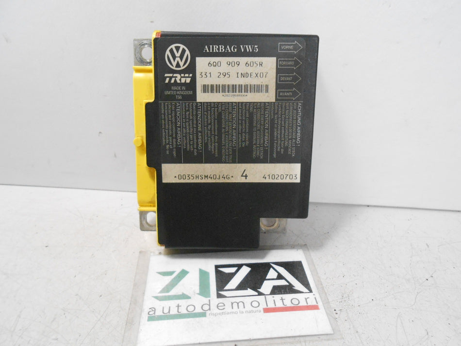 Centralina Airbag Seat Ibiza 6L 2003 6Q0909605R No Crash