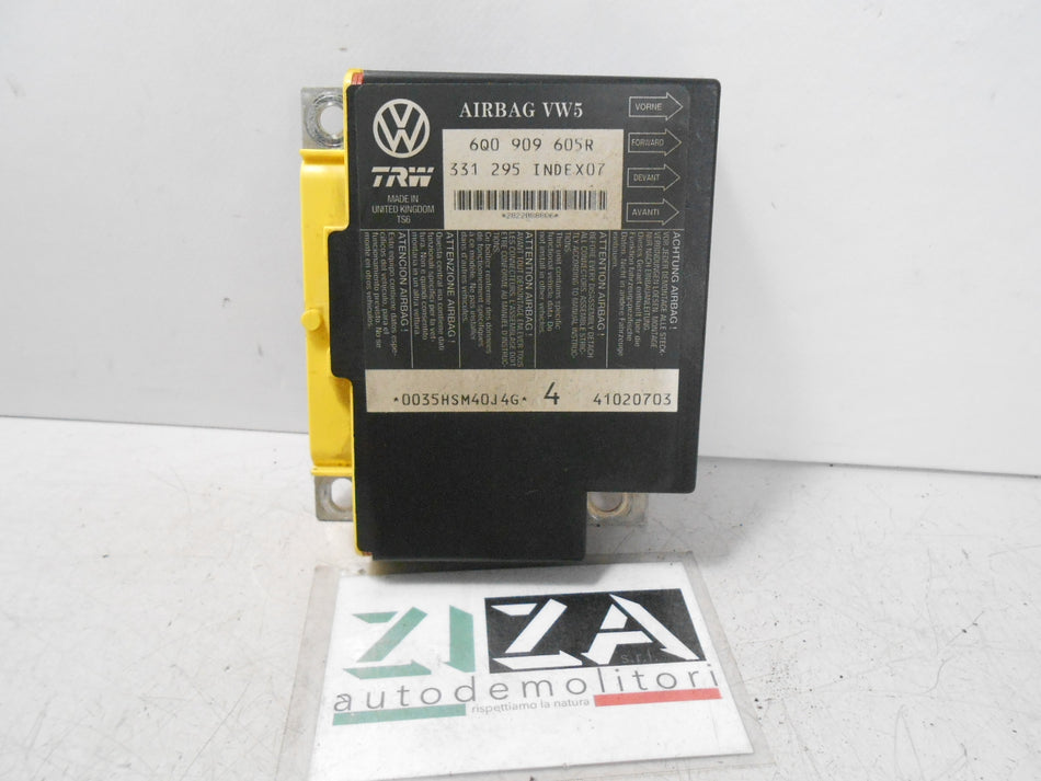 Centralina Airbag Seat Ibiza 6L 2003 6Q0909605R No Crash