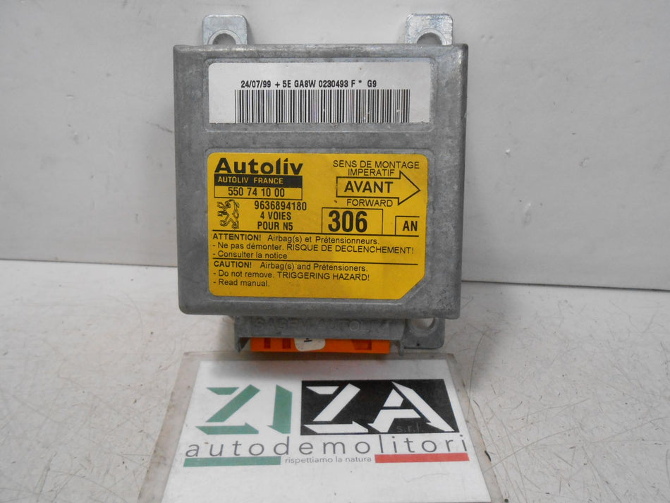 Centralina Airbag Peugeot 306 1999 9636894180 No Crash