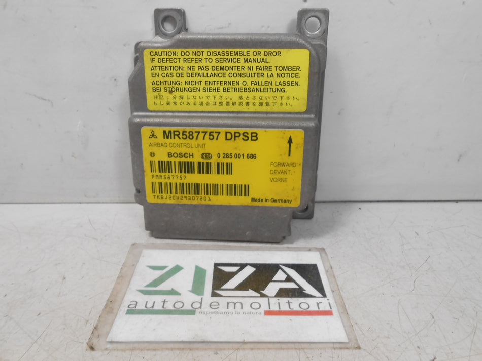 Centralina Airbag Mitsubishi Colt VI 2005 MR587757 0285001686 Con Crash