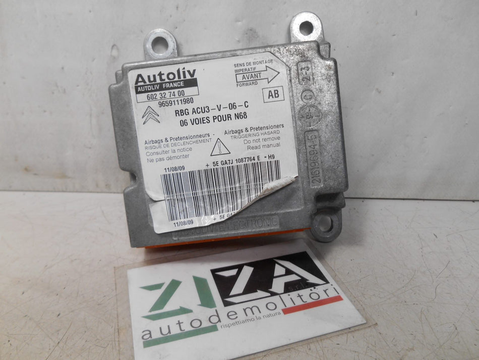 Centralina Airbag Citroen Xsara Picasso 2009 9659111980 No Crash