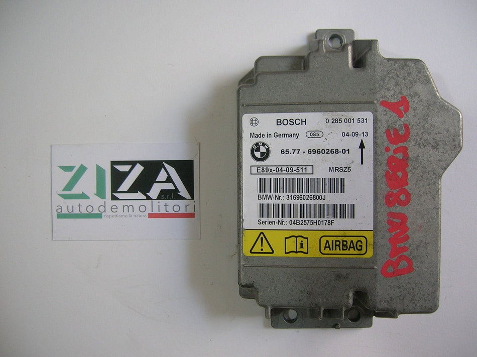 Centralina Airbag BMW E87 0285001531 65.77-6960268-01 Con Crash