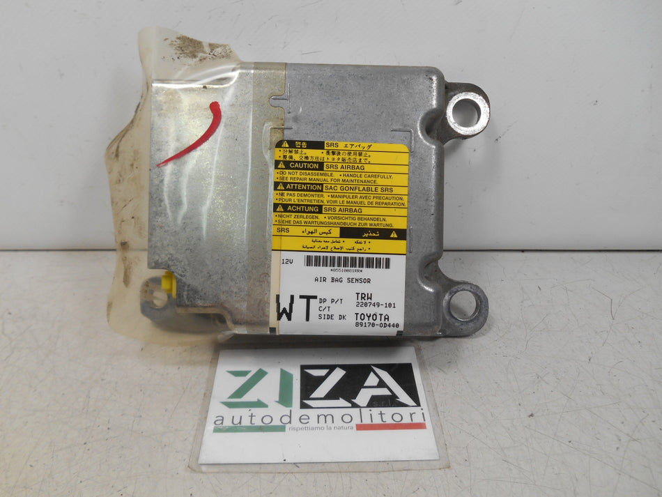 Centralina Airbag Toyota Yaris XP9F 2011 89170-0D440 220749-101 No Crash