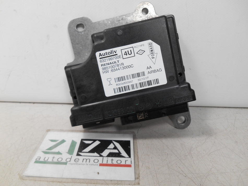 Centralina Airbag Renault Kadjar 2017 985100781R 632199700E Con Crash