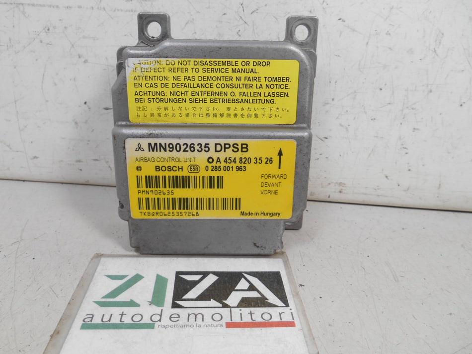 Centralina Airbag Smart ForFour W454 2004 A4548203526 MN902635 No Crash 0285001963