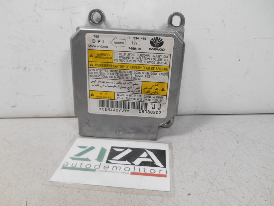 Centralina Airbag Daewoo Kalos 2002 96534481 NO CRASH