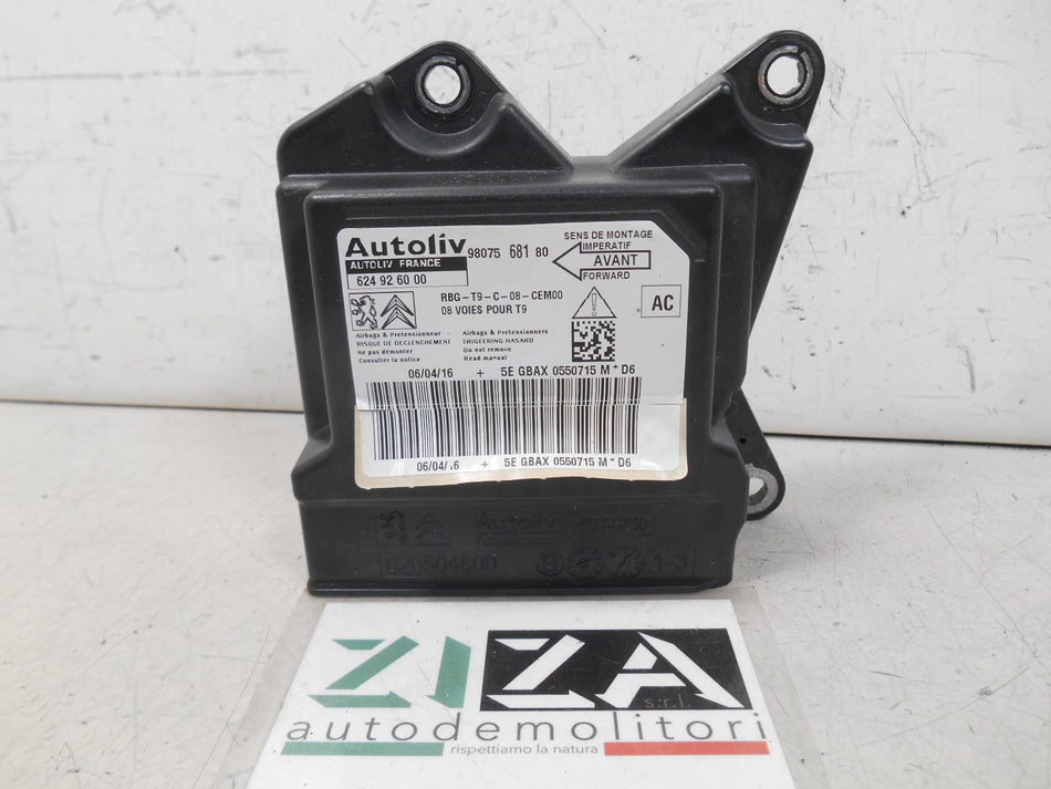 Centralina Airbag Peugeot 308 II 2016 9807568180 CON CRASH