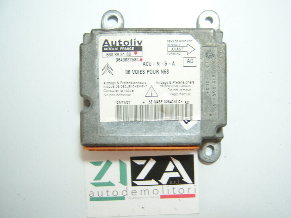 Centralina Airbag Citroen Xsara Picasso 2001 9640822580 550893100 Con Crash