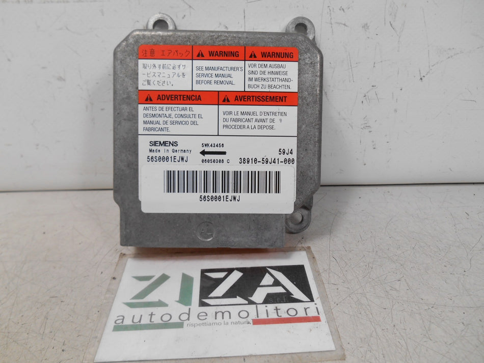 Centralina Airbag Suzuki Liana 2005 38910-59J41 5WK43456 NO CRASH