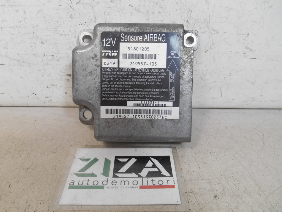 Centralina Airbag Lancia Musa II 2008 51801205 NO CRASH