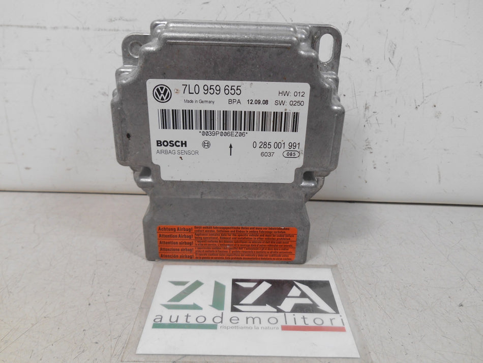 Centralina Airbag VW Touareg 2009 7L0959655 0285001991 CON CRASH HW:012 SW:0250
