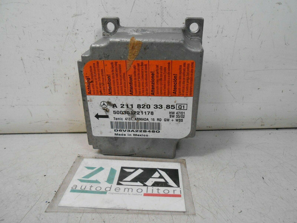 Centralina Airbag Mercedes W211 E220 2003 A2118203385 No Crash