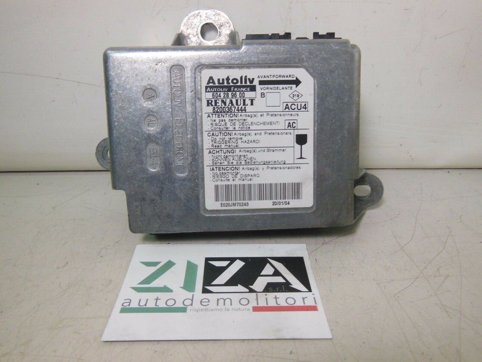 Centralina Airbag Renault Megane II 2005 8200367444 604289600 Con Crash
