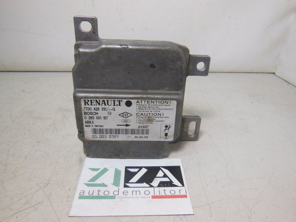 Centralina Airbag Renault Clio II 2001 0285001157 7700428310-G Con Crash