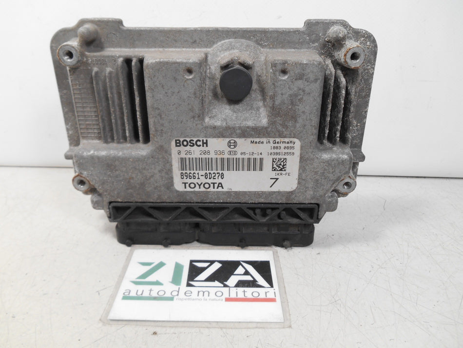 Centralina Motore Toyota Yaris XP90 1.0 51kw 1KRFE 2006 89661-0D270 0261208936