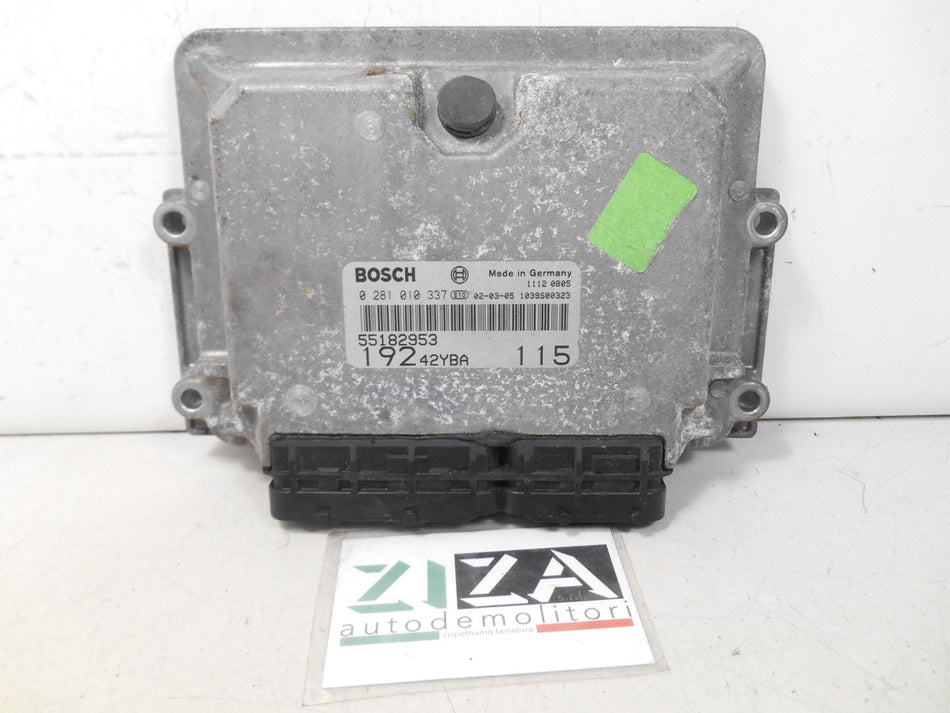 Centralina Motore Fiat Stilo 1.9 JTD 85kw 115cv 192A1000 2002 55182953 0281010337