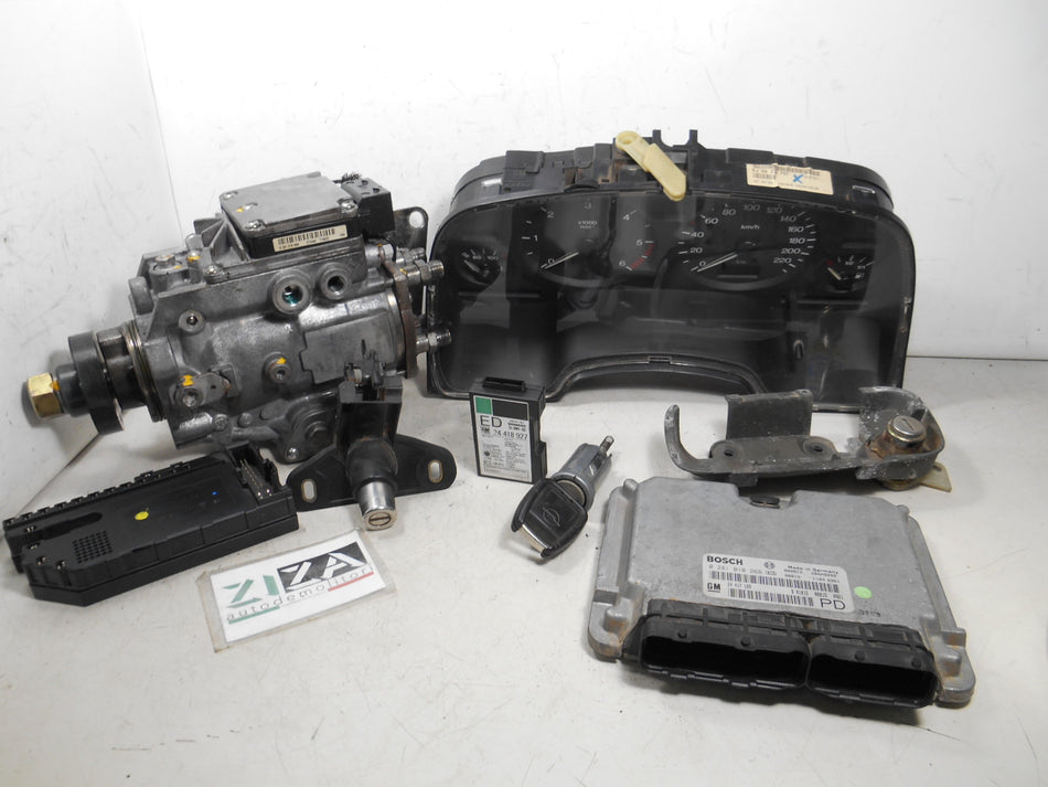 Kit Chiave ECU Opel Zafira A 2.0 DTI 74kw 101cv Y20DTH 2000 24417169 0281010888