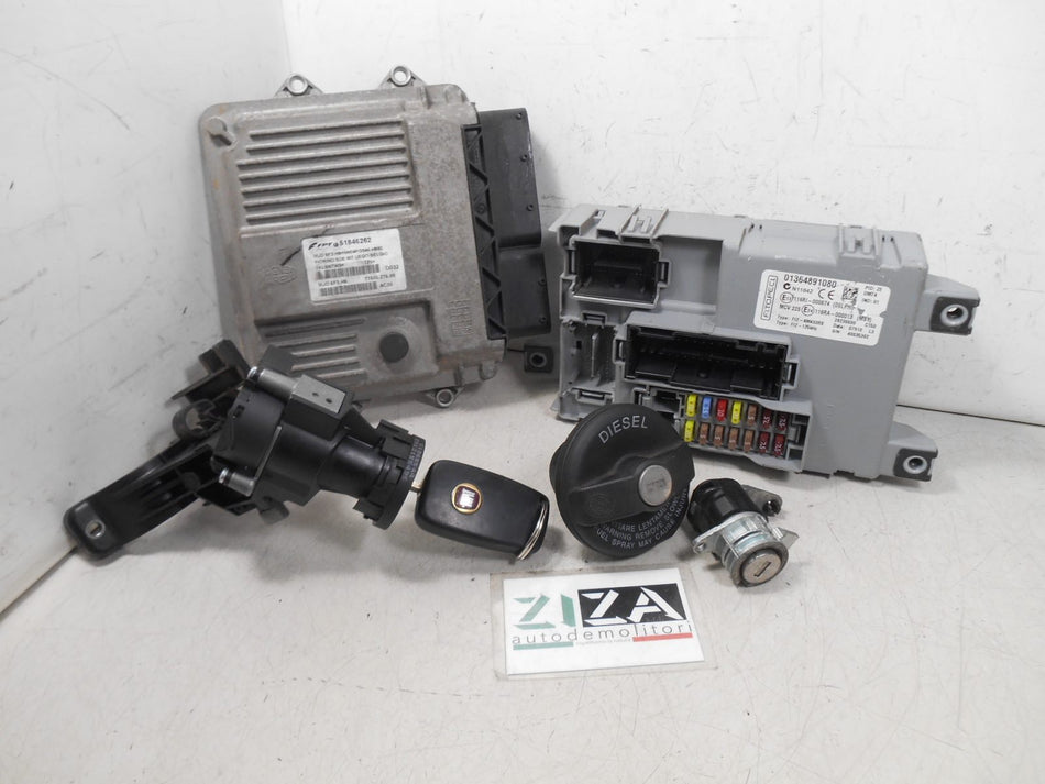 Kit Chiave ECU Fiat Qubo 1.3 Mjet 75cv 199A2000 2010 51846262 MJD6F3H9
