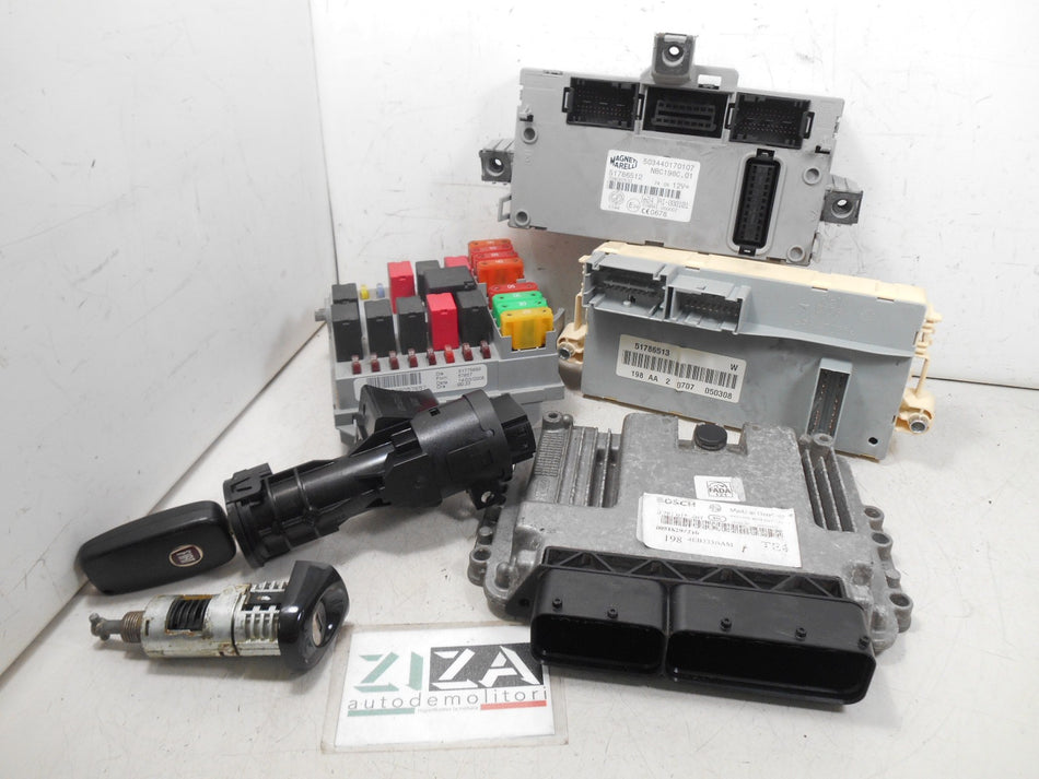 Kit Chiave ECU Fiat Bravo 198 1.6 77kw 105cv 198A3000 2008 51829421